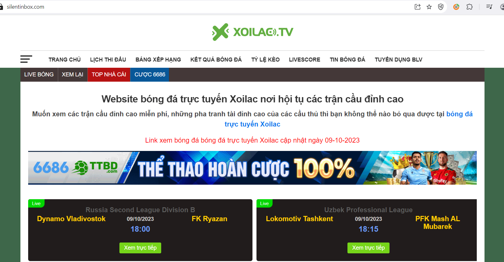 Kênh thể thao trực tuyến Xoilac 4 TV. 
