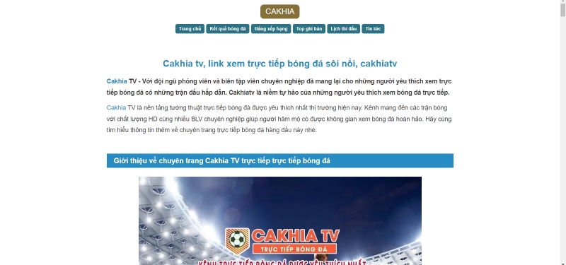 Cẩm nang bóng đá được Cakhia TV cung cấp chi tiết