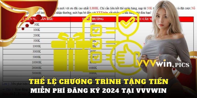 Thể lệ chương trình tặng tiền miễn phí đăng ký 2024 tại VVVWIN